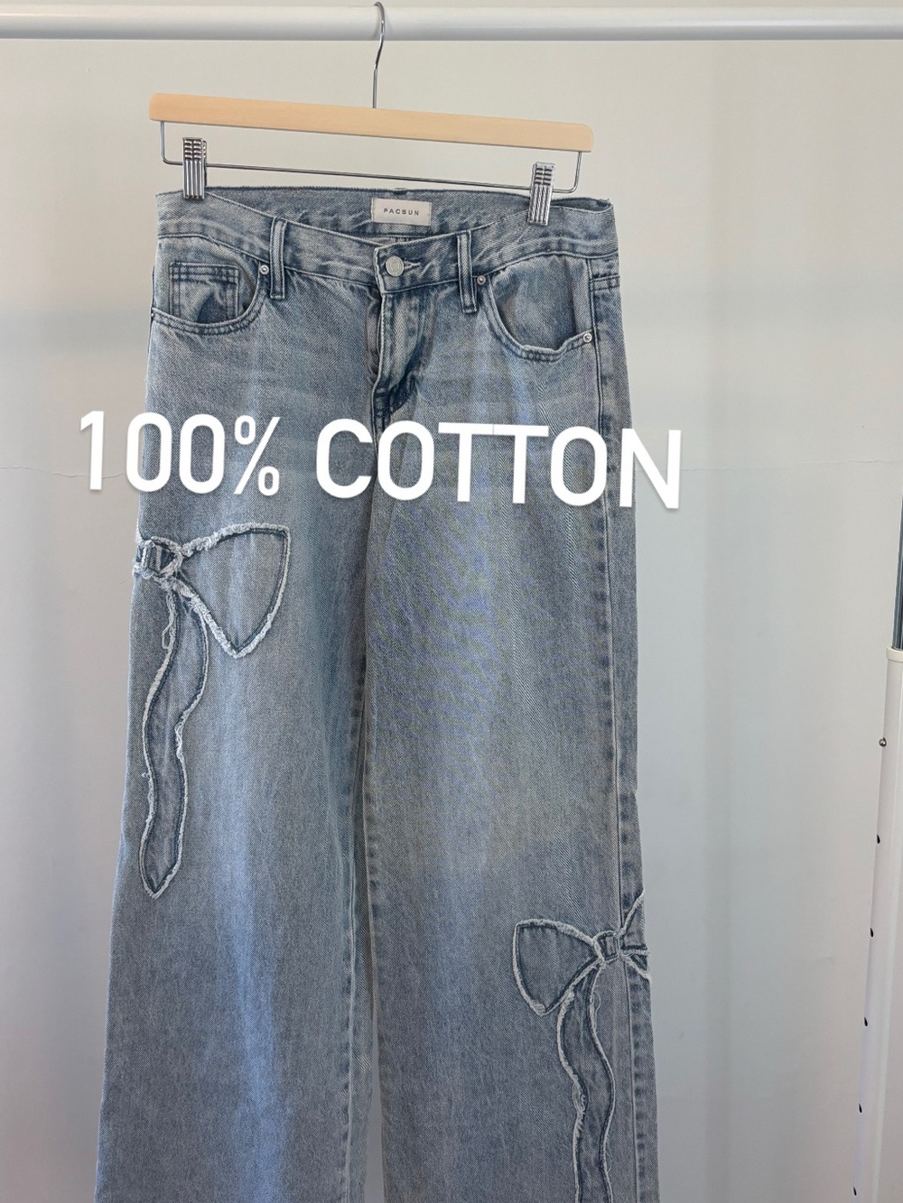 PacSun Wide Leg Jeans with Bow | 100% cotton | size 25 | Y2K